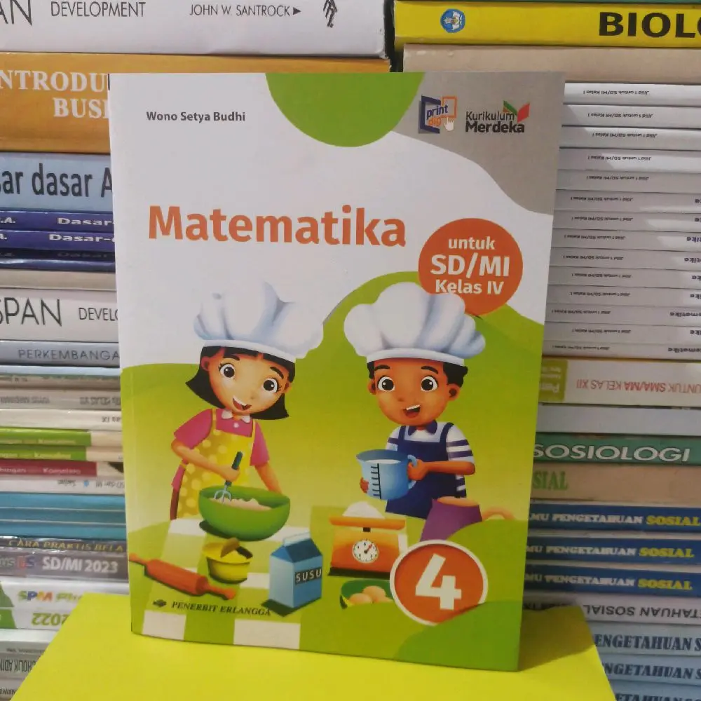 Buku Matematika kelas 4  untuk SD / MI kurikulum merdeka Erlangga