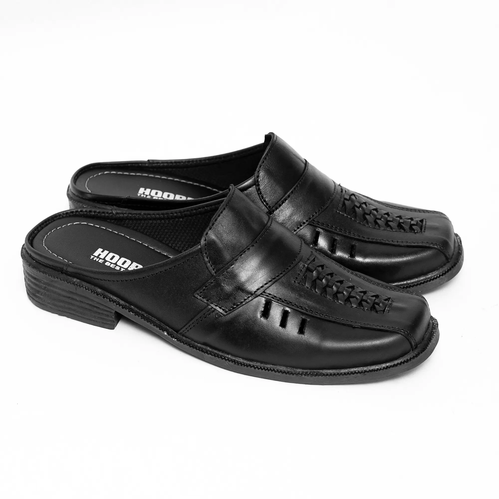 HOOPER Sandal Kulit Asli Original / Sandal Slop Pria Hitam Selop