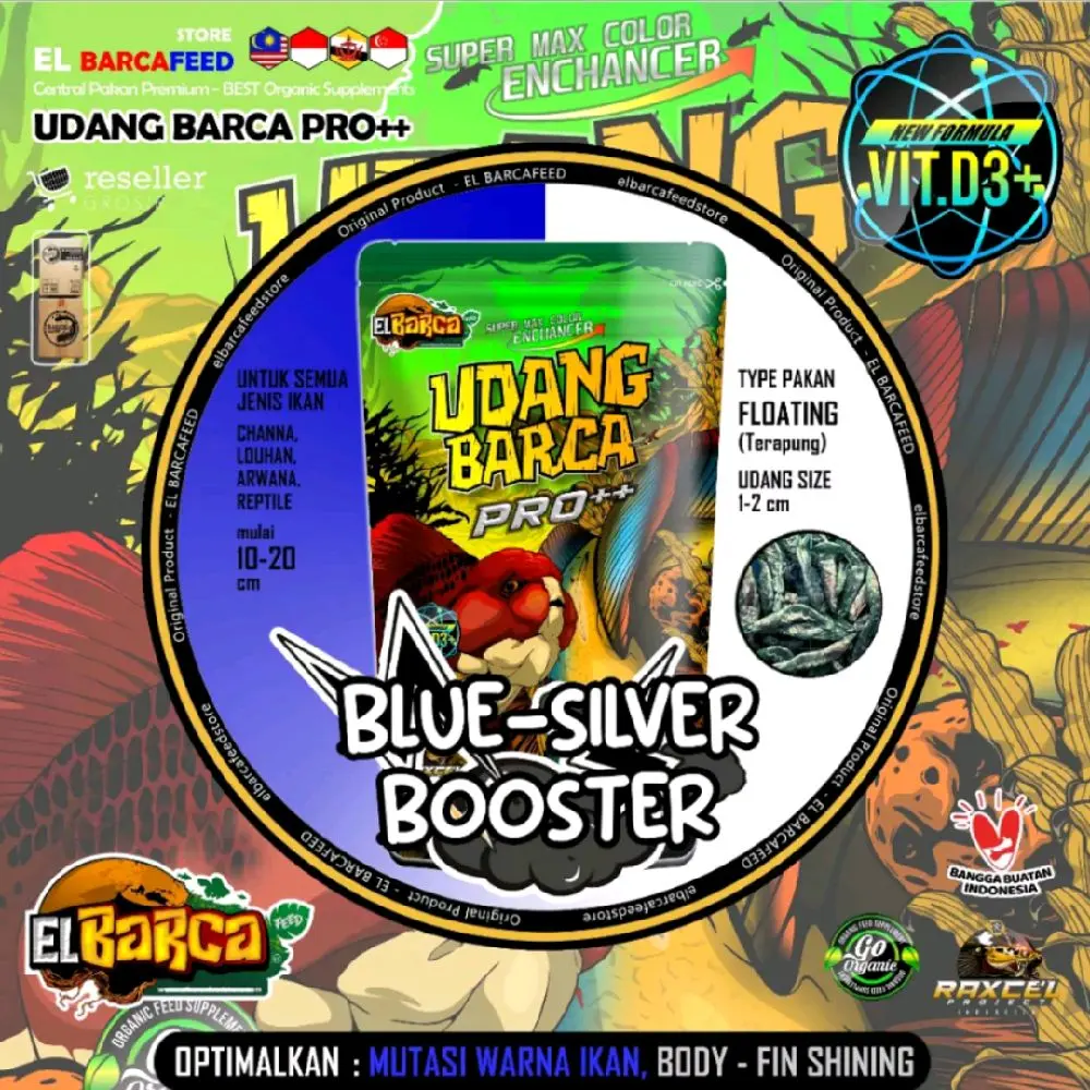 Udang Barca Pro++ Blue Silver Booster Kemasan Repack 5gr