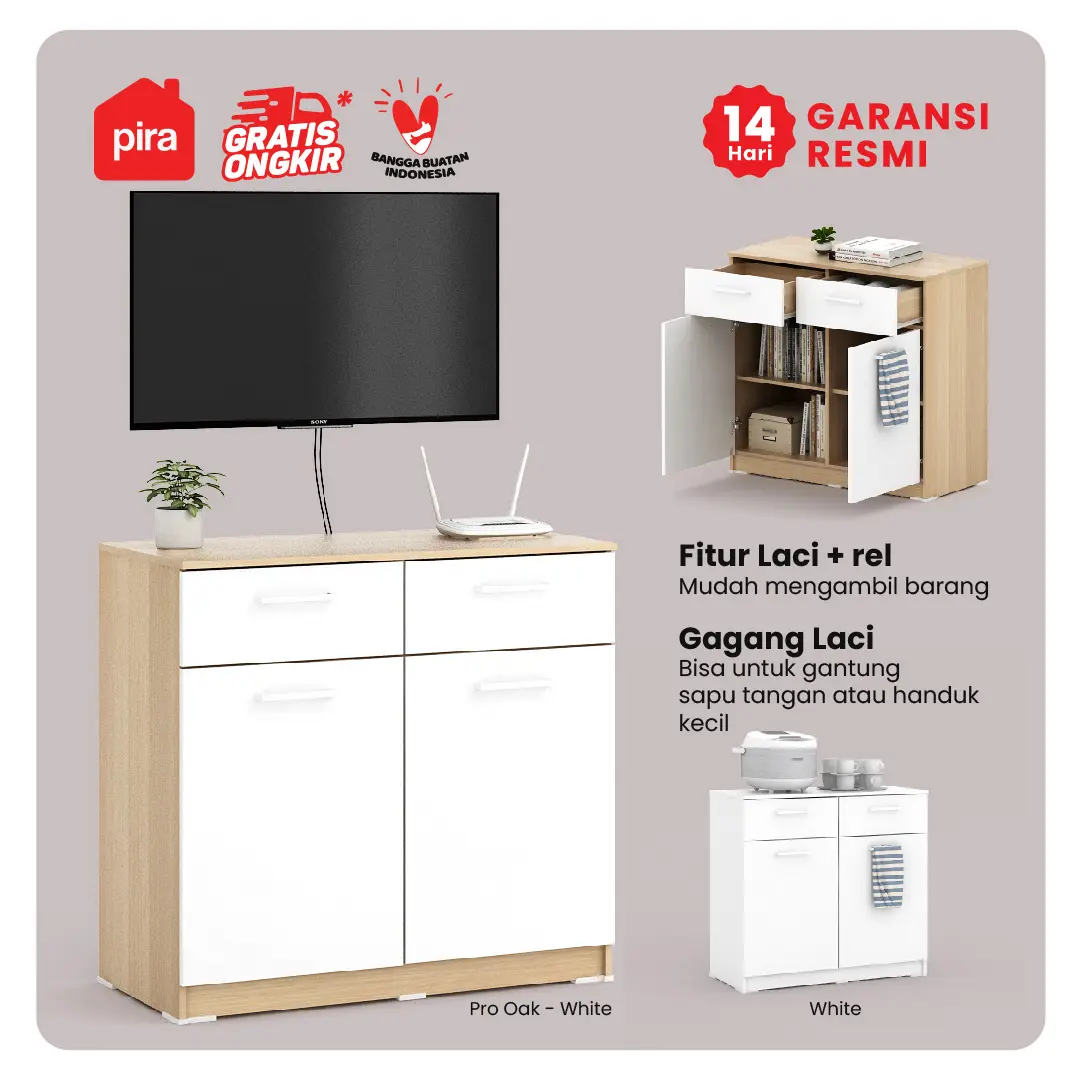 PIRA METROPOLIS OX -  ARUNA SB81 Bufet / Rak Dapur / Kitchen Set Bawah Dapur / Lemari Dapur