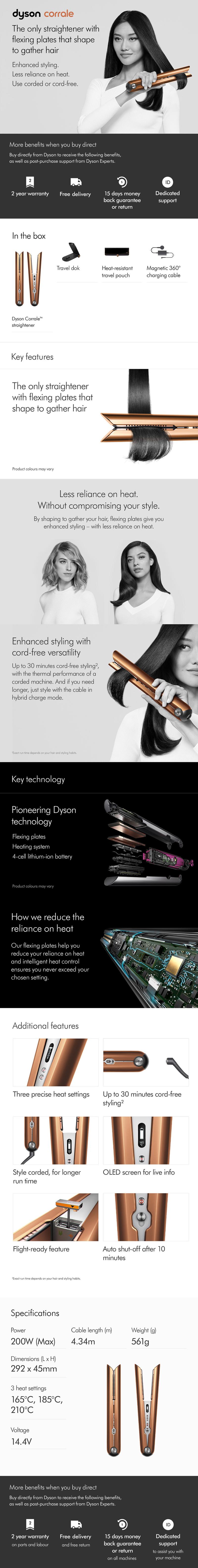 Product Introduction of Dyson Corrale  Hair Straightener HS07 (Bright Copper/Bright Nickel) - Catokan Rambut 0