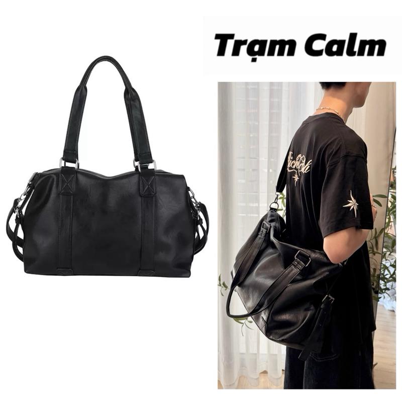 @tramcalm- Túi xách da ms01 kèm dây đeo chéo unisex
