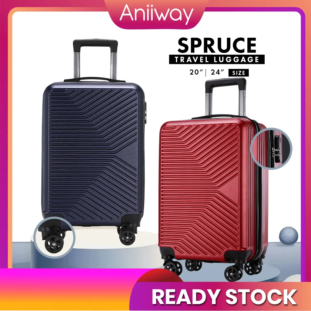 LIVE ONLY ANIIWAY 1 Year Warranty Spruce ABS 24+20Inches Protect-Plus Hard Case Travel Luggage with 360 Spinner & Secure Lock and Innovative Hanger Luggage Bags/ beg bagasi travel/ beg bagasi murah/ beg bagasi berbaloi/ beg berbaloi/ murah/ kualiti