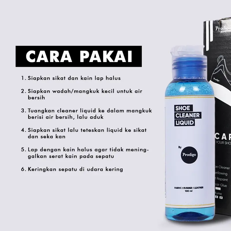Prodigo - Liquid Shoe cleaner Care Pembersih 100ml & Pengharum Parfum Sepatu 60ml | Shoe care 1