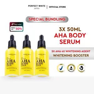 [Bundle] [50ml] PERFECT WHITE AHA Body Serum Whitening & Moisturizing | Serum Badan Memutihkan Mencerahkan Pencerah Tubuh dan Memudarkan Area Lipatan Gelap Ketiak Hand Lotion Selangkangan