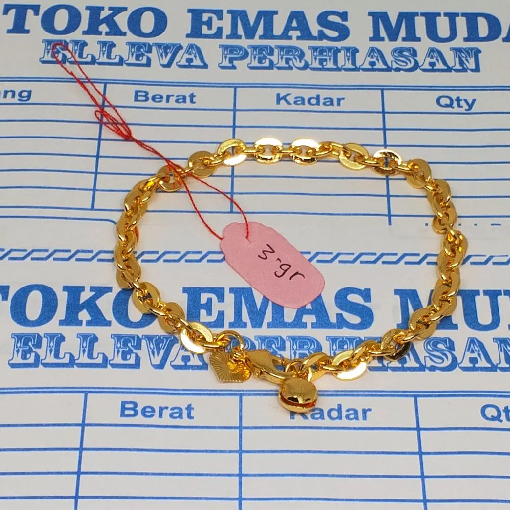 GELANG NURI BRACELETS PERHIASAN WANITA BERLAPIS EMAS MUDA TERMURAH