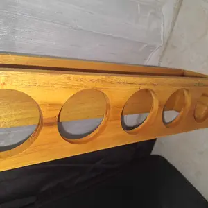 Rak Botol Kayu Tempat Naruh Botol Sirup DLL 3-5 Lubang Kayu Solid Diameter 7cm Kitchenware Dapur Tampilan Alami