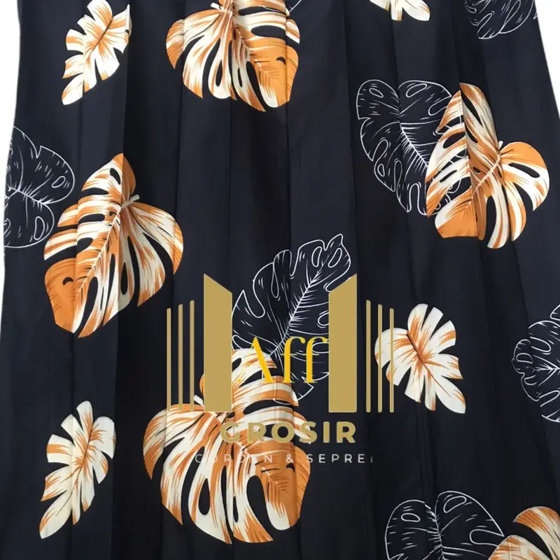 Gorden Plisket Motif untuk Pintu Jendela Tirai Estetik 4