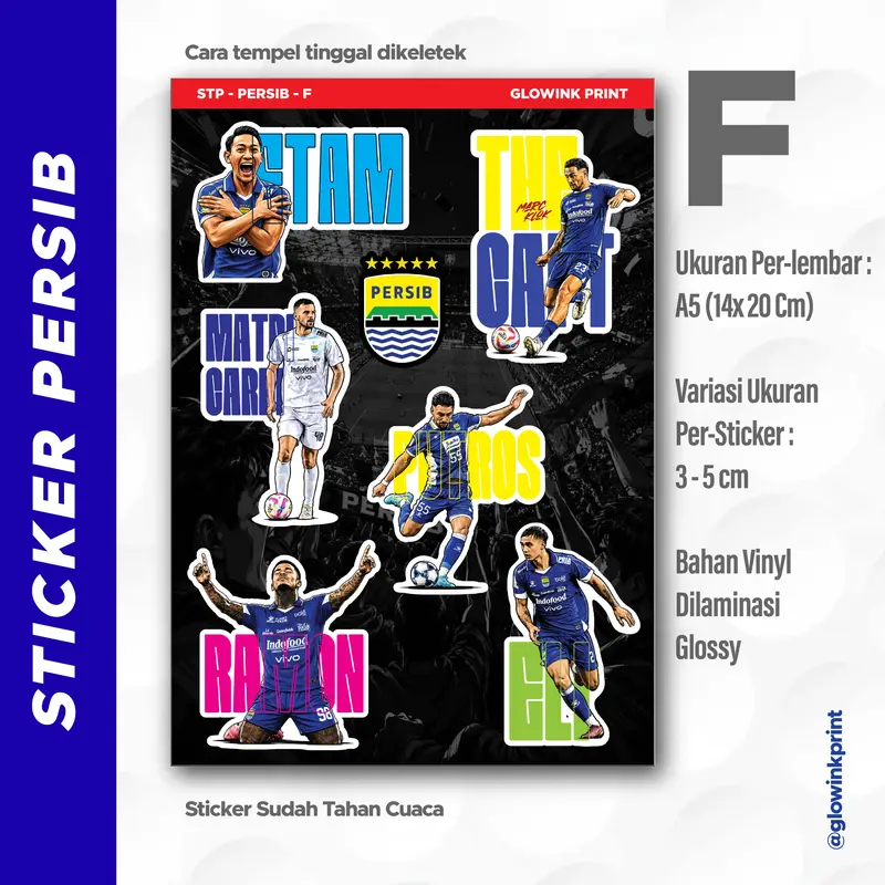 Sticker Pack PERSIB, Vinyl, Anti air, Sticker Motor Mobil PERSIB, Sticker PERSIBDAY