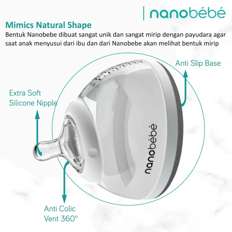 NANOBEBE Bottle botol susu bayi 240ml single pack 1