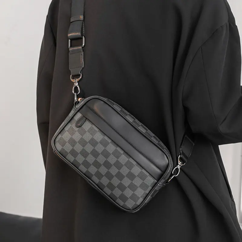 Beg Silang, Beg Galas Lelaki, Gaya Korea, Diperbuat daripada Bahan Kulit PU, Kalis Air, Beg Bahu Lelaki, Beg Utusan, Beg Selempang, Sesuai untuk Lelaki, Warna Hitam Bags Crossbody กระเป๋า  สะพาย  ผู้  ชาย