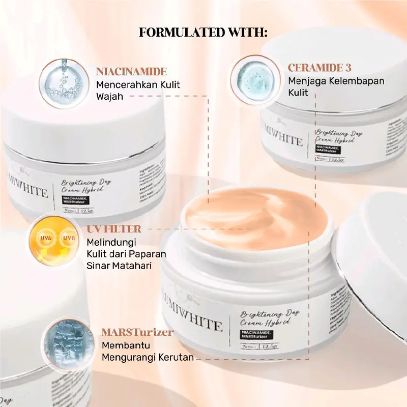 ( Jamin Ori ) Lumiwhite Brightening Day Cream Hybrid / Krim Pagi Siang Dengan Spf 2