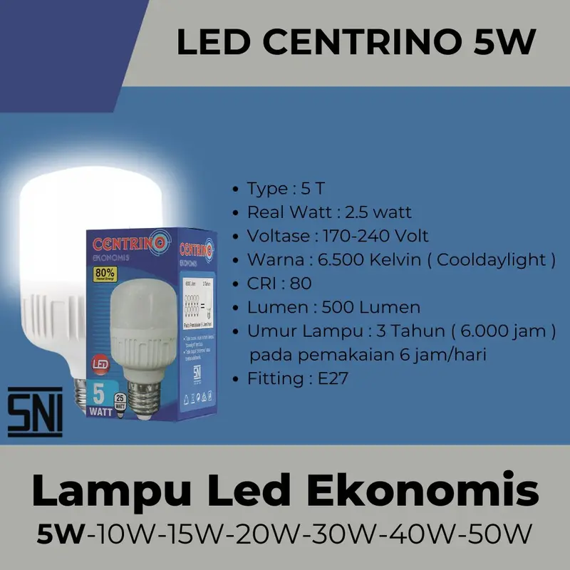 [COD 1 PAK] 5 Watt 10 Pcs - Lampu LED Jumbo Tabung Cahaya Putih E27 Garansi 1 Bulan / Lampu LED Murah 2