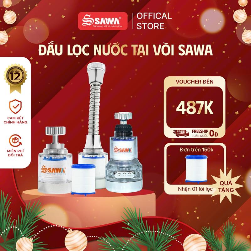  Vòi lọc nước Sawa S85P tăng áp với cổ xoay 360 độ - Đầu lọc nước tại vòi tiện dụng bộ lọc tiêu chuẩn S85P có túi phụ kiện và tờ hướng dẫn - dauloc  nuoctaivoi 