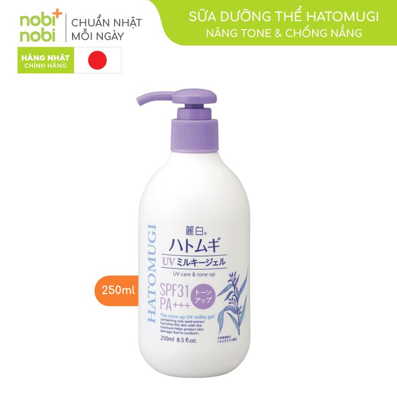 Kem sữa dưỡng thể body nâng tone và dưỡng ẩm da Hatomugi SPF31 PA+++ 250ml Skincare Dưỡng Body