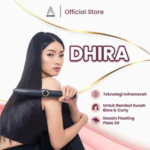 Catokan AIUEO Dhira Alat Catok Rambut 3in1 Teknologi Keramik Tourmalin - Untuk Rambut Susah Blow dan Curly - Warna Hitam