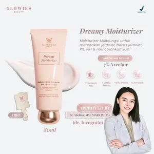 [SPESIAL TAP] Glowies Beauty Dreamy Moisturizer 80ml Pelembab wajah Formulasi Korea 7% Azeclair 6% Niacinimide Alpha Arbutin 5x Ceramide membantu Mencerahkan Menghilangkan jerawat PIE PIH Memperbaiki Skin Barrier dan Acne Repair Busui Friendly