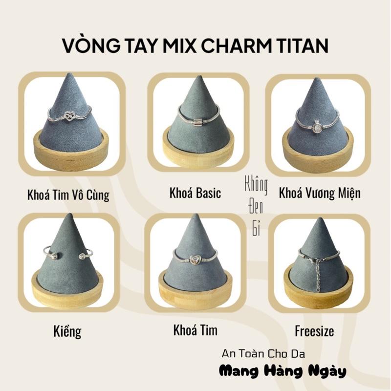    Không Đen Gỉ   Dây Titan Mẫu 2 Nắng Accessories Mang hàng ngày Vòng tay Titan xỏ charm Bền màu phụ kiện thời trang cho Nữ Trang sức Jewelry 