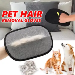BITCBae Pembersih bulu kucing Sikat dua arah, sarung tangan penghilang serat listrik statis hewan peliharaan, alat penghilang serat