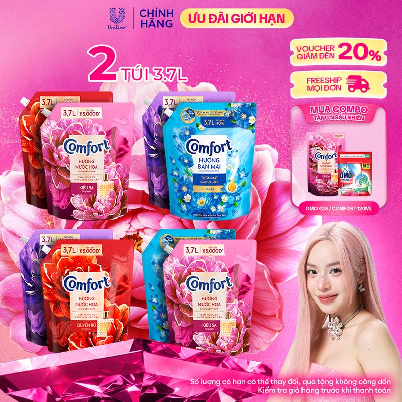 Combo 2 Nước Xả Vải Làm Mềm Vải Đậm Đặc Comfort - Túi 3.7L