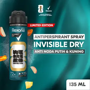 REXONA MEN LIMITED EDITION FIFA ANTIPERSPIRANT AEROSOL DEODORANT SPRAY INVISIBLE DRY 135ML
