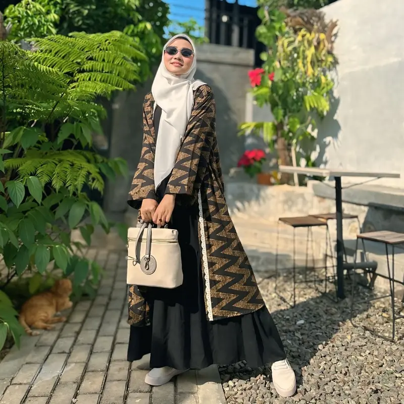NEW PRODUK VAARIASI JUMBO LD 140  buat INERNYA  OUTER NYA LD 130 BAHAN RAYON TWILL CAKEP CANTIK FASHION KEKINIAN Dress Gold Hitam baju lebaran perempuan Muslim Wanita Gamis Setelan 0