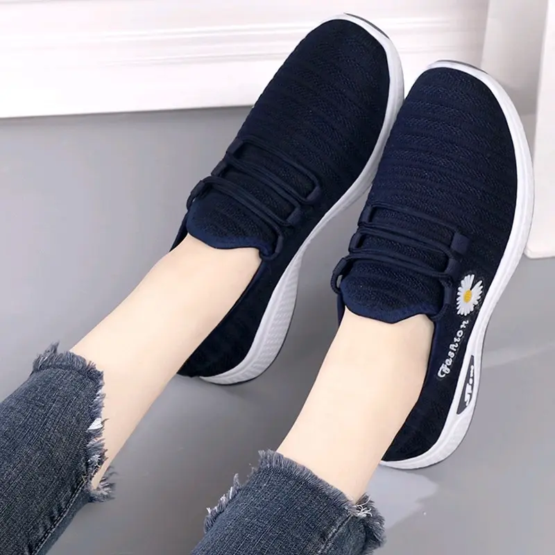 SNEAKERS SPORTY WANITA MOTIF POLOS RAJUT RUNNING SW03 / SW03N /Sepatu Sneakers sporty kanvas Karet Shoes Casual Hitam Merah 3