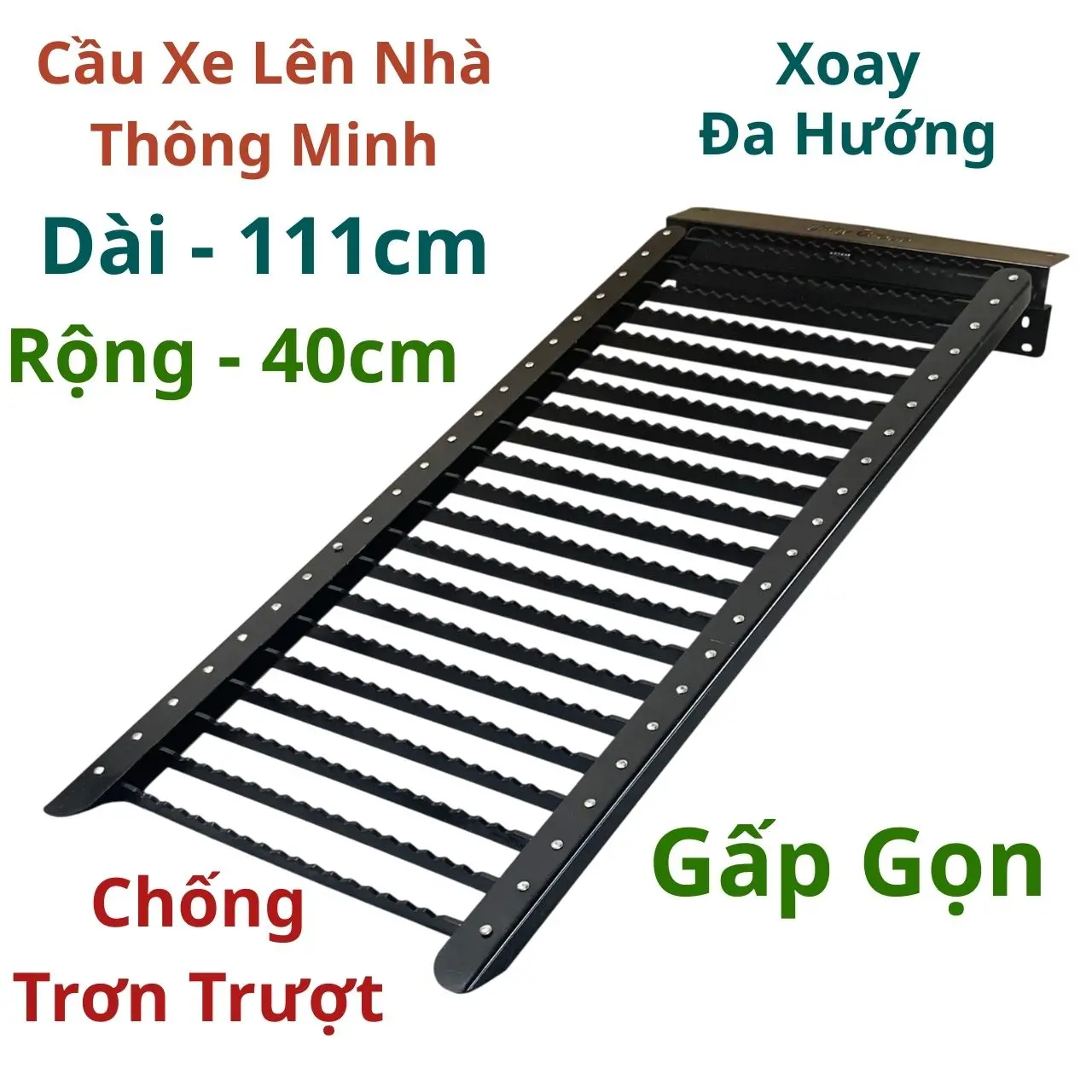 Cầu Xe Gấp Gọn Thông Minh Xoay Đa Hướng, Chống Trơn Trượt.