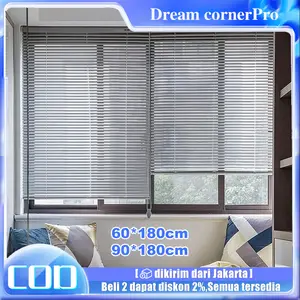 Tirai 60x180 cm Blinds 25mm - Putih Tirai penutup kerai Hordeng Curtain Jendela
