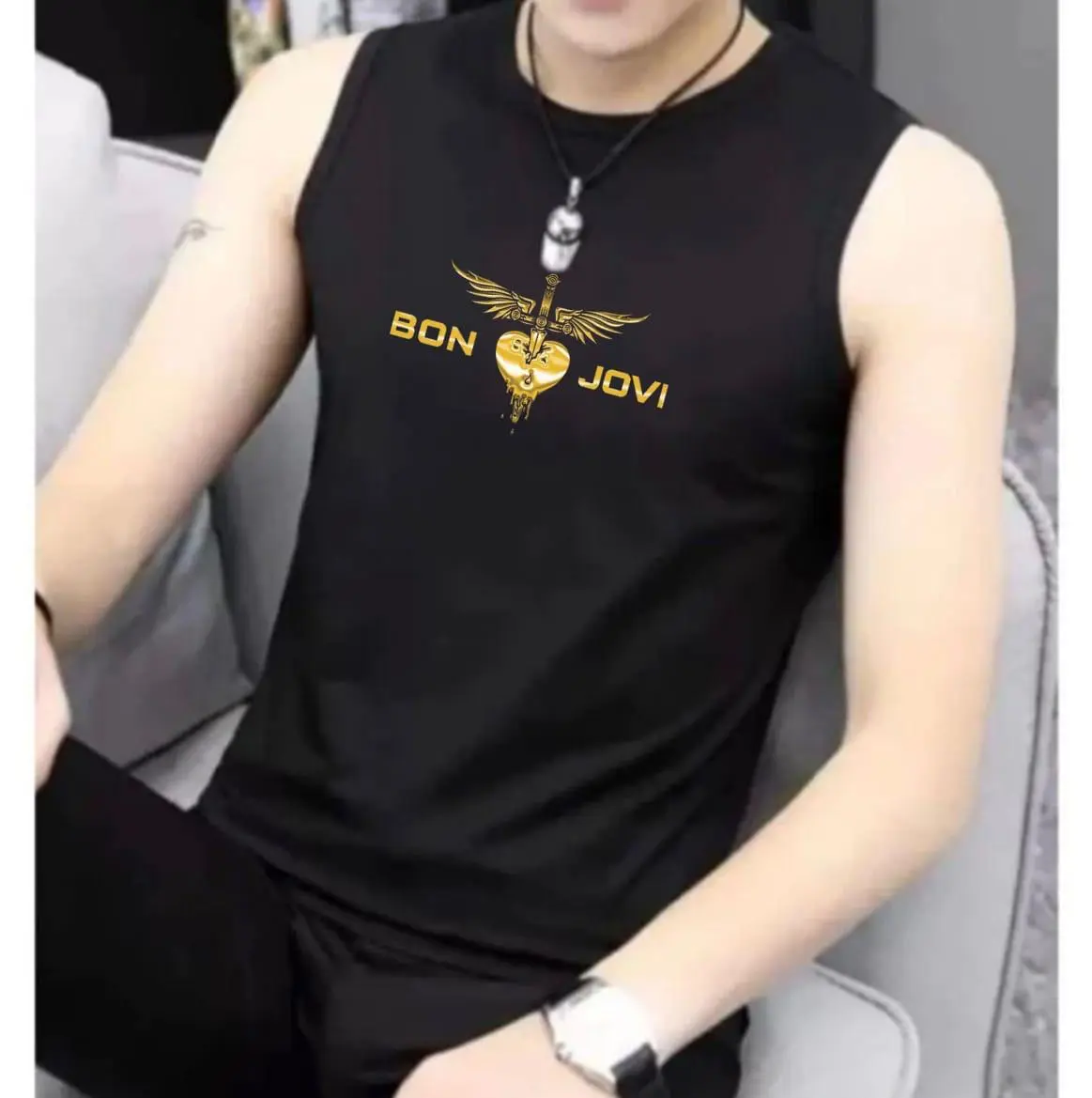 A&T-storee.Singlet pria dewasa motif gambar BJ kaos tanpa lengan/lekbong pria/kaos dalam pria/tengtop pria