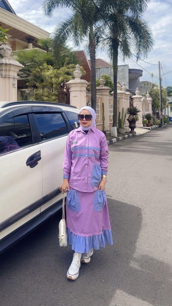 setelan rok Deena casual katun Stretch by Calistha muslim Panjang setelan rok Deena casual katun Stretch by Calistha muslim Panjang