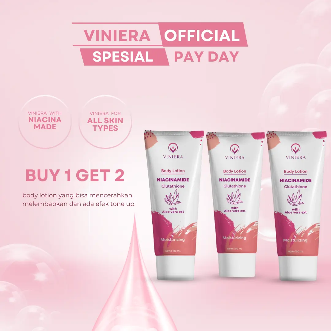[FLASH SALE] VINIERA Body Lotion with Niacinamide Beli 3 Lebih Hemat ( Pencerah Tubuh Tangan Kaki melembapkan tone up whitening uv filter menghilangkan belang)