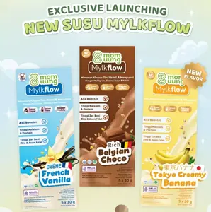 Mom Uung Mylkflow ASI Booster 15x30gr & 5x30gr - Susu Pelancar ASI Creme French Vanilla Rich Belgian Choco Tokyo Creamy Banana Praktis Aman Nikmat Dengan Oat Daun Katuk Dan Kelor
