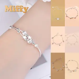 Miffy Gelang Rantai Mutiara Berlian Elegan Bracelet Gelang Tangan Wanita