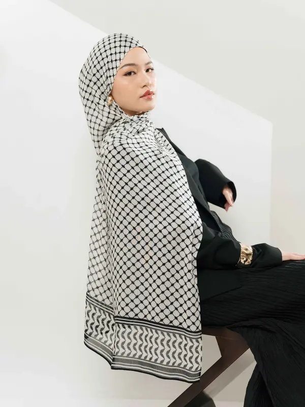 Keffiyeh Scarf / Pashimna Printed Modals / Breathable / Lightweight / Pashmina Leu Official Jilbab Soft Muslim 0