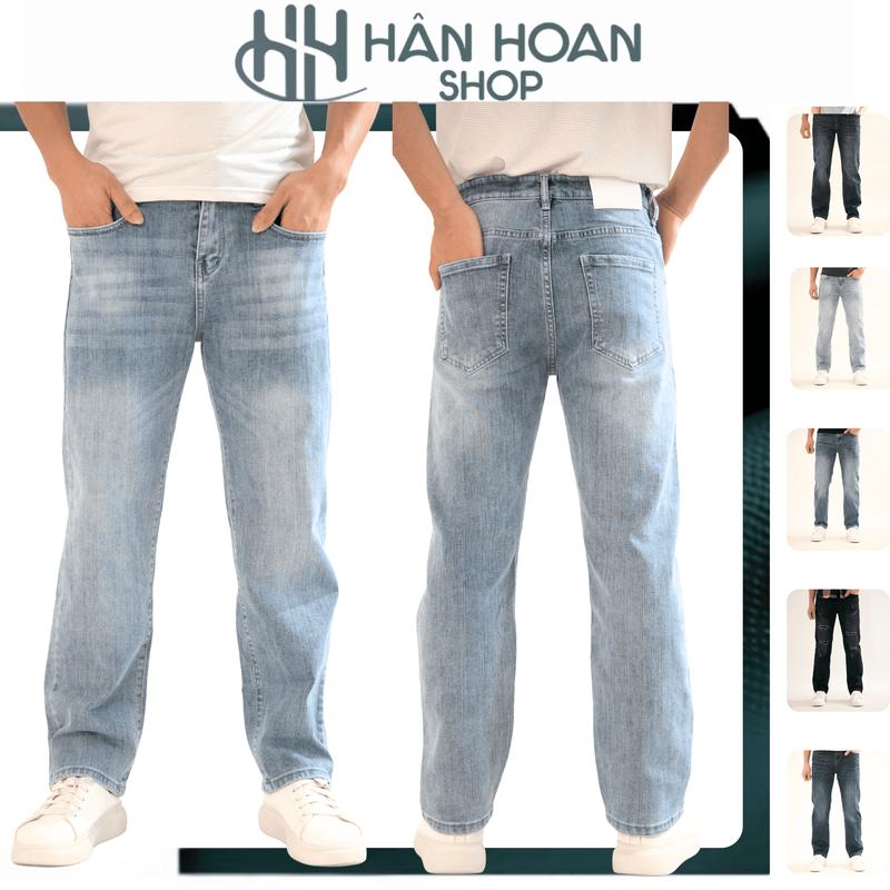 [ Xanh 14 -18 Màu ] Quần Jean Cao Cấp Ống Suông Vừa ,Có Co Giãn, Ống Suông Dáng Đứng Chuẩn Fom,Phù Hợp Mọi Lứa Tuổi