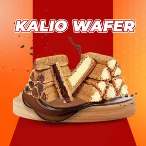 Wafer KALIO / Snack Biskuit Coklat kalio /snack rasa Vanila/camilan cokelat/jajanan murah/camilan Ramadhan/hadiah Batang cokelat panjang dengan sudut berisi Cokelat dan Vanila/kue Kering dan Renyah dan Coklat