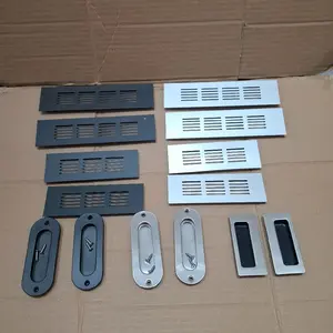 【harga per 1 pc】 HANDLE PINTU KITCHEN SET DAN SARINGAN LUBANG VENTILASI BAHAN BESI STAINLess silver dan hitam . tarikan pintu geser