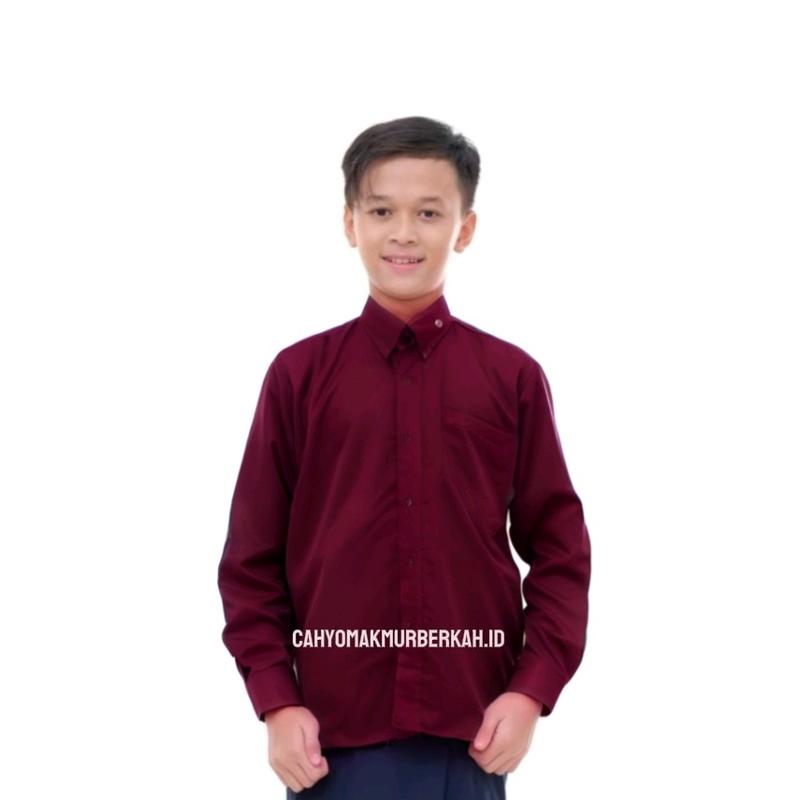Kemeja Polos Anak Usia 1-14 Tahun Kemeja Anak Laki-laki Lengan Panjang Formal anak atasan Baju Katun Putih Hitam Cowok 4
