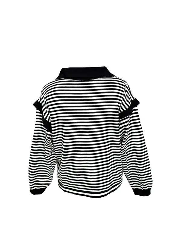 Atasan Wanita Garis-garis Collar /T-shirt Wanita /Mories Fashion 3
