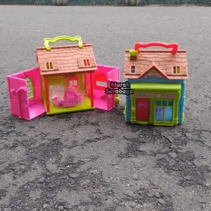 OCT 2900 Mainan Anak Rumah Rumahan Villa Ukuran Kecil Pintu Belakang Bisa Dibuka