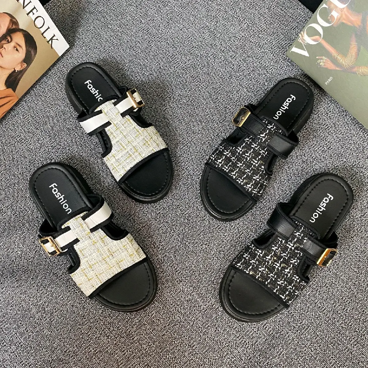 Sandal Platform Wanita Wedges Style Korea Sandal Slipper Wanita Wedges Kekinian Hak Tinggi 3 Cm Termurah