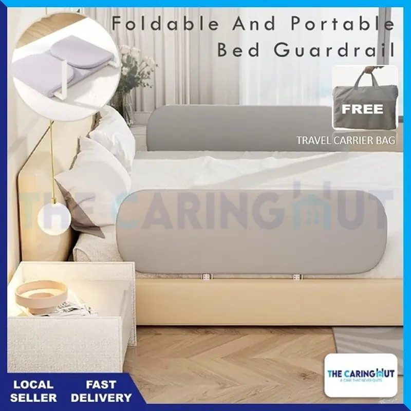 Foldable Bed Rail Safety Bed Fence Height Adjustable Bed Guardrail