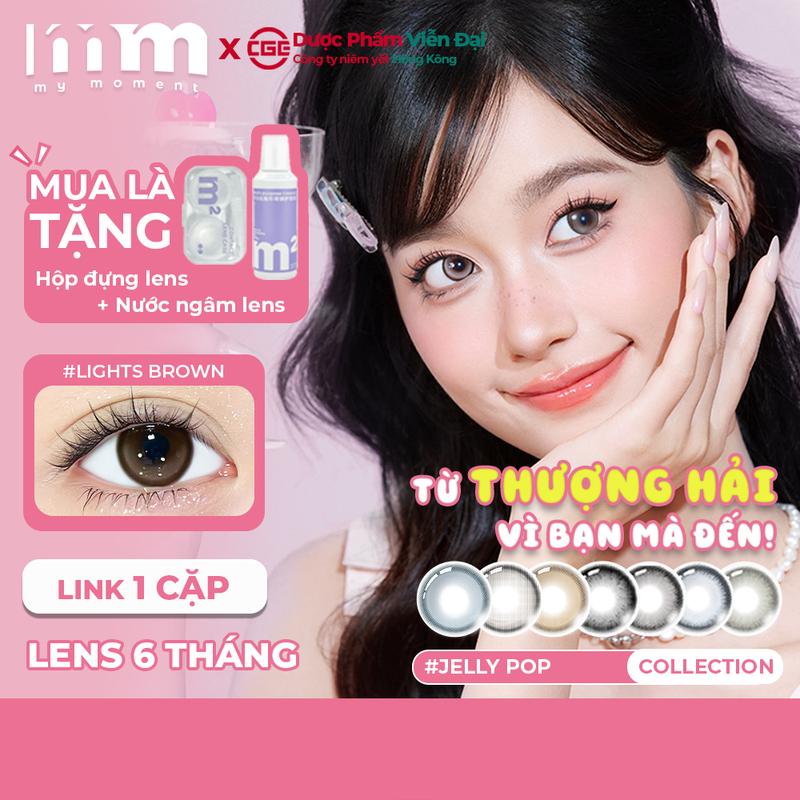 [0 ĐỘ] [1 CẶP] Kính áp tròng tất cả bộ sư tập lens 6 tháng Jelly Pop Basic Flavor màu nâu xám hồng xanh lá xanh dương trăng douyin tự nhiên DIA 14.2mm 14.5mm kỷ yếu dự tiệc hẹn hò
