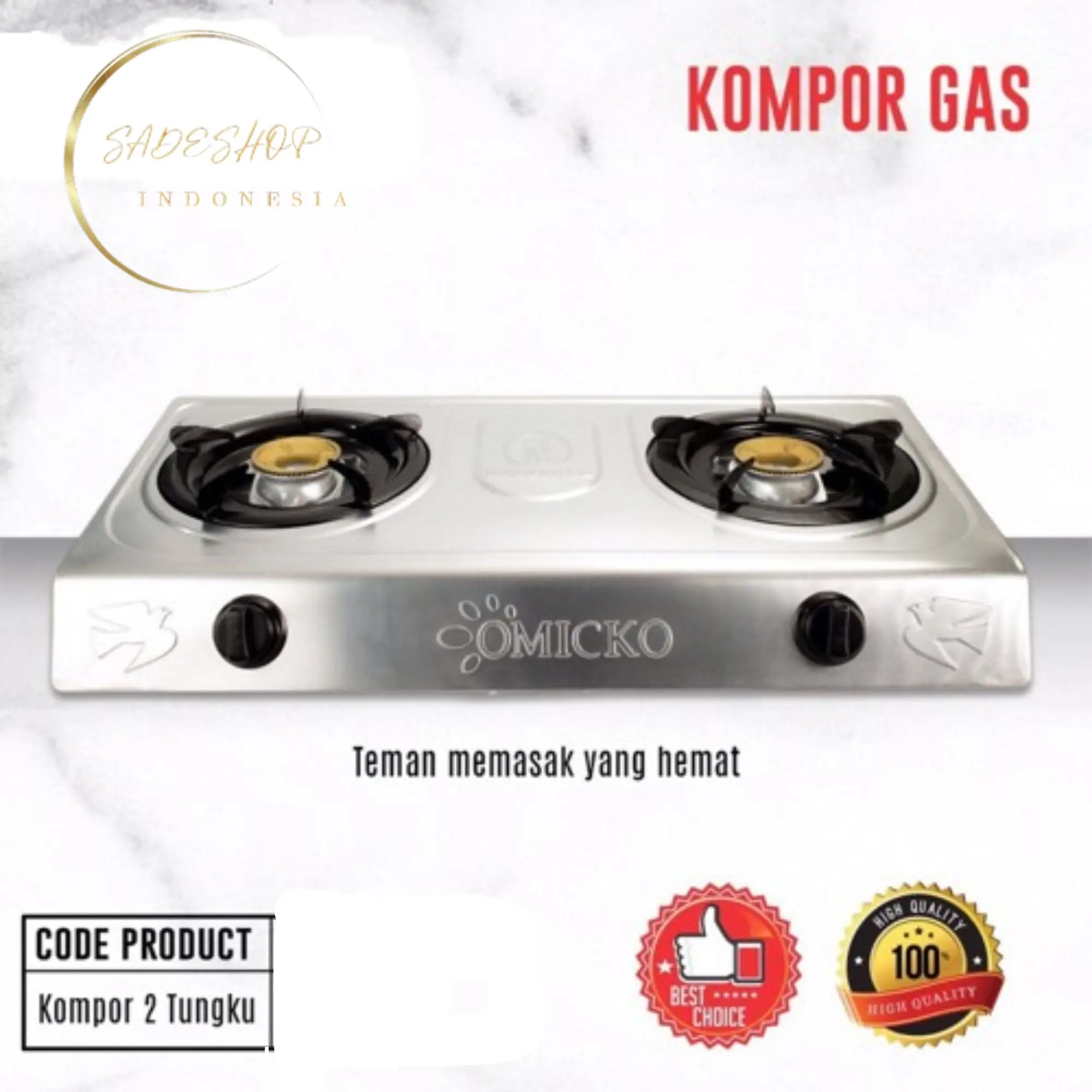 SADESHOP - KOMPOR GAS 2 DAN 1 TUNGKU, KOMPOR GAS BUAT MASAK STAINLESS STEEL