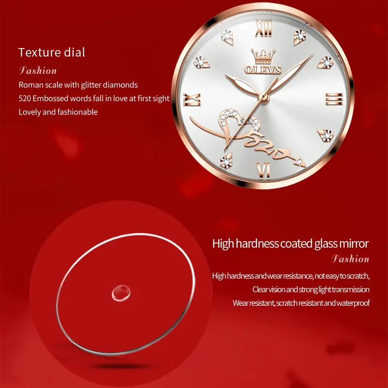 OLEVS Jam Tangan Wanita Original Anti Air Tahan Kecil Branded Elegan Analog Rose Gold Ultra-thin Women Watches New Model 5530/5189 with Kotak Ori 2