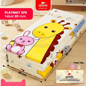 SPEEDS 180x200x16-20mm Playmate Bayi Karpet Lipat Playmat Bayi Karpet Bayi Matras Foam Lipat LX 027-23