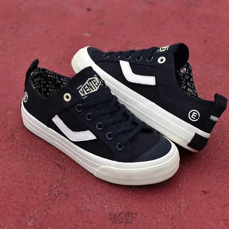 Sepatu Ventela Evil x Papa Gading Full Black Pria Wanita Sneakers - Casual, Shoes 0