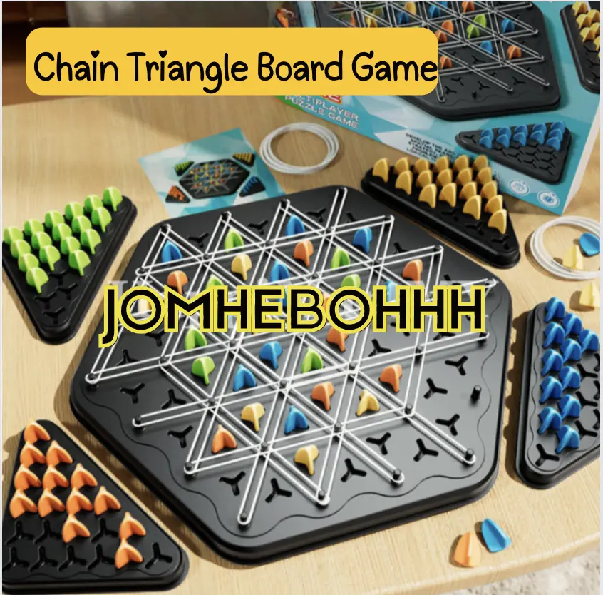 Mainan board Chain Triangle Game Triggle Board Game Chain Puzzle Chess Game Interactive Peg Game Triangular Chess Board
