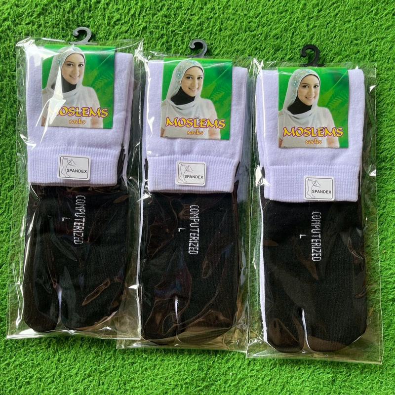 1pasang kaos kaki jempol putih telapak hitam panjang 1